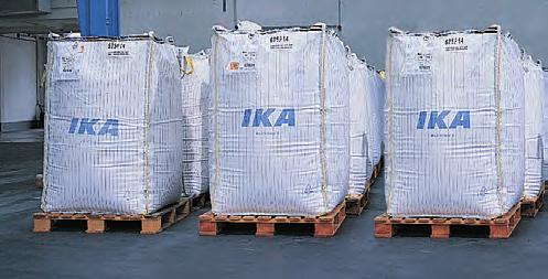 Packaging IKA stabilisers can be delivered in the following forms: Powder Compacted Granule Melt Tablet Paper bag / PE bag Big Bag Steel