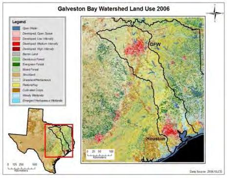 5 Urbanization Houston and Dallas populations expected to double by 2050 Recent changes in land use and development could affect nutrient influx via freshwater inflows into Galveston Bay especially