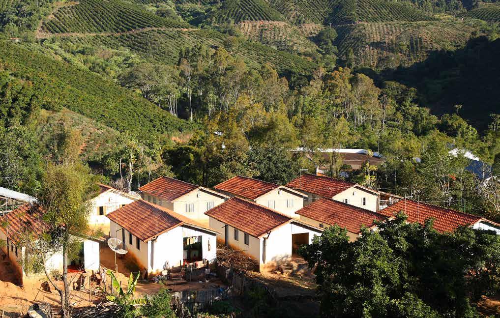 Worker housing on the Fazenda Itaoca coffee farm in Brazil.
