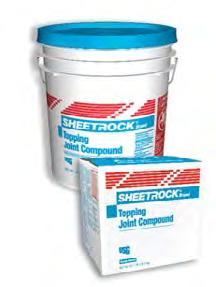 SHEETROCK» ALL PURPOSE JOINT COMPOUND TOPPING Complete line of easy-working products for fast, smooth joint finishing Ready-mixed for minimal mixing, thinning, retempering Smooth application,