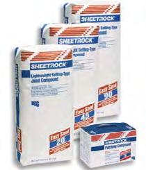 SHEETROCK» LIGHTWEIGHT SETTING-TYPE JOINT COMPOUND EASY SAND EASY SAND For one-day drywall finishing For interior plasterboard and gypsum fibre boards.