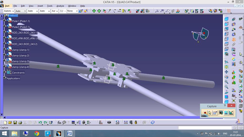 Figure4 CAD and Fabricated Model of the Quadcopter a) Brushless Motor:Brushless motors give the 1:1 speed ratio.