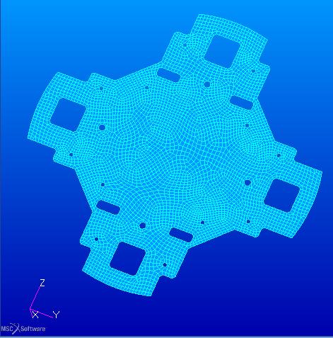 V. FEM MODEL OF QUADCOPTER The CAD model is prepared and converted to the IGES or STP format and imported into a pre