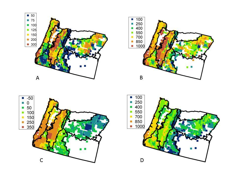 40 T. W. Hudiburg et al.: Evaluation and improvement of the Community Land Model 459 Fig. 2. Maps of modeled CLM4 stem estimates of (a) stem biomass, Figure (b) 2 NPP, (c) NEP, and (d) R h.