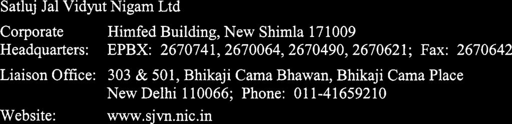 Shimla 171009 Headquarters: EPBX: 2670741,2670064,2670490,267062 1; Fax: 2670642