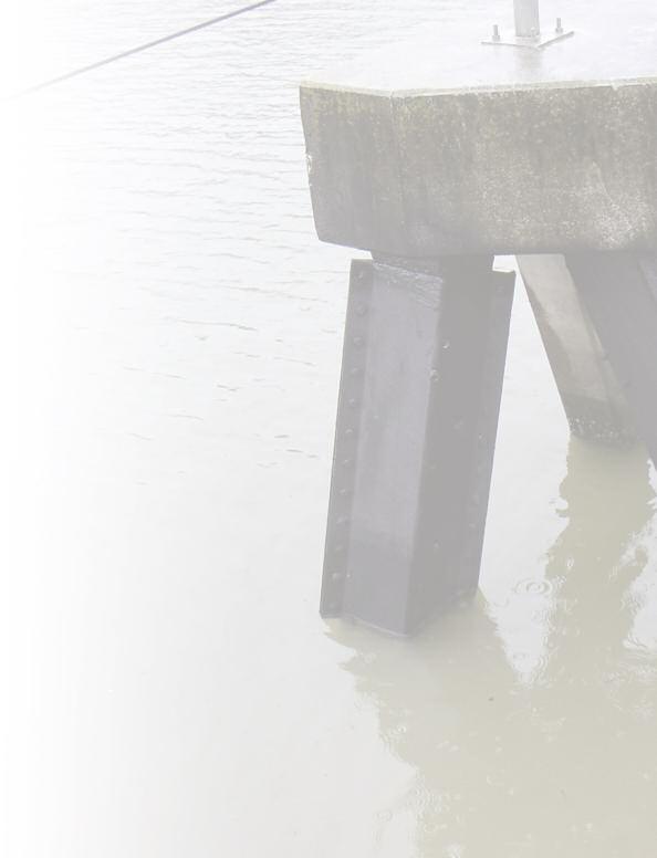 Typical Spalling of square concrete piling on a Mooring Dolphin Completed Mooring Dolphin with Structural Jackets Pilecap offers the strongest structural repair in the industry for application on