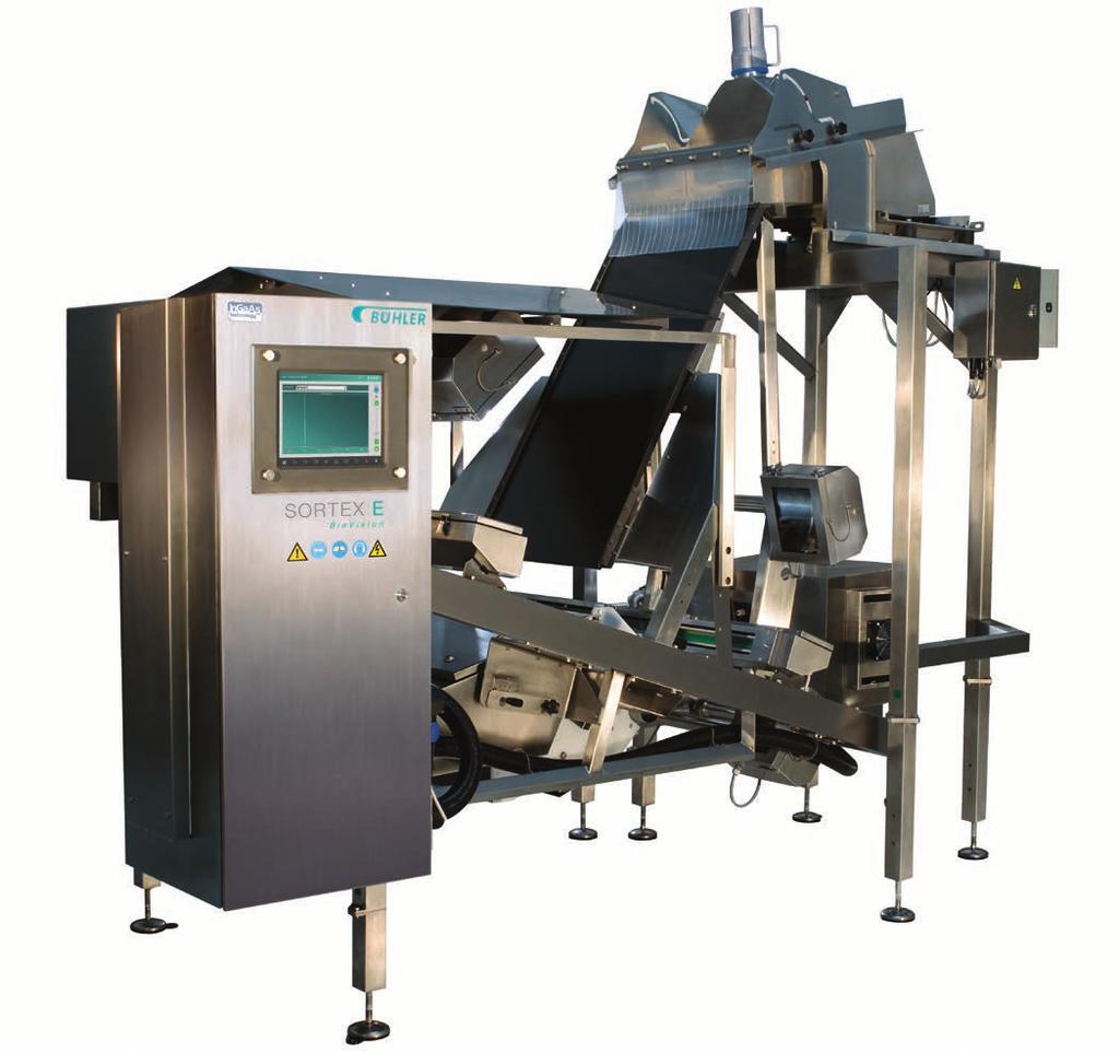 5 Shell and foreign material removal. SORTEX E. The SORTEX E is designed for nut and dried fruit processors looking for a hygienic sorting solution at lower processing capacites.