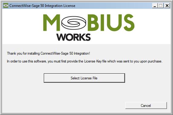 The installation creates a ConnectWise Manage-Sage 50 Integration Application desktop icon.