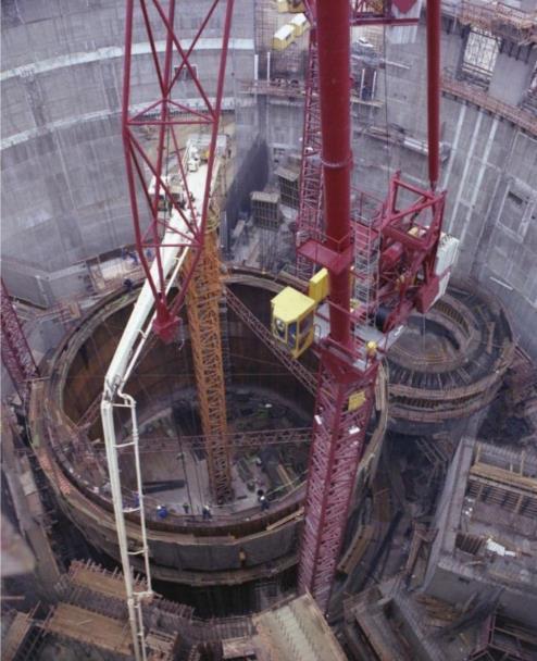 Reactor pit and storage drum pit are built inside the reactor
