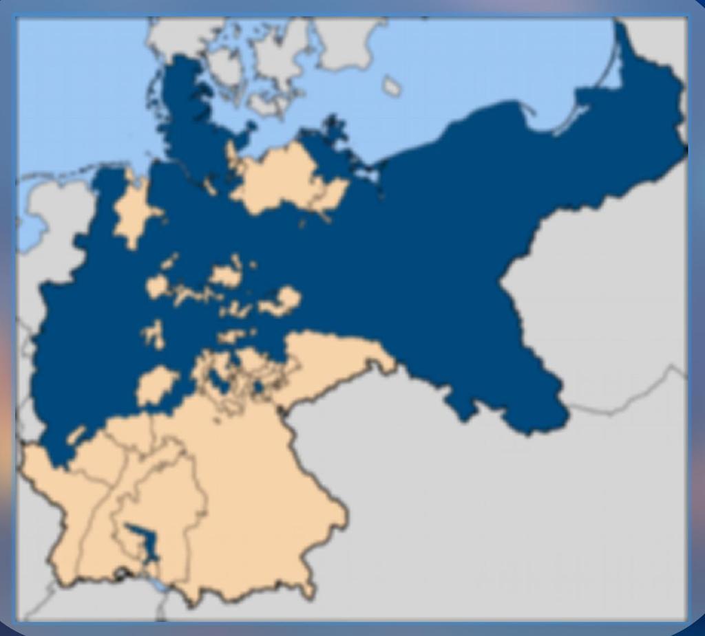 Political and administrative unification The new German Empire included 25 states, three of them Hanseatic cities.