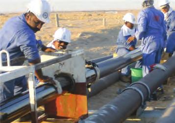 Hamersley Mine, Australia Sea water cooling pipes in Abu Dhabi, UAE Sea water cooling pipes in Abu Dhabi, UAE PE100 pipes transporting sea water for cooling the new Borouge petrochemical plant at