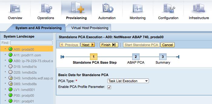 Standalone post-copy automation for SAP systems With SAP Landscape Management, you can execute post-copy automation (PCA) for ABAP and Java as a standalone procedure to carry out several