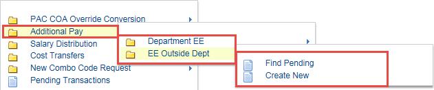 Create an add 1. Click on the EE Outside Dept link. You determined if comp for an employee outside 2.