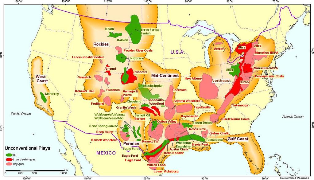 established, mature basins The Main US Lower 48