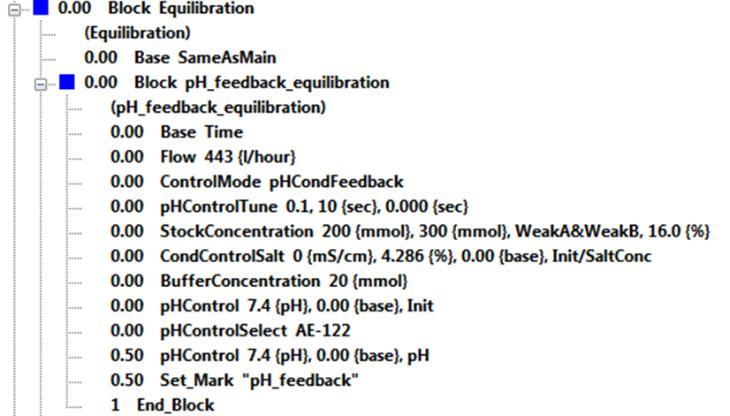 (A) (B) Fig 5. Screenshot of the UNICORN programing view, showing (A) input parameters and (B) acceptance criteria for control of correct and stable ph.