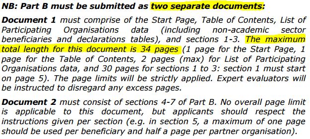 Proposal structure Part A (contact data, ethics, ) and Part B This may