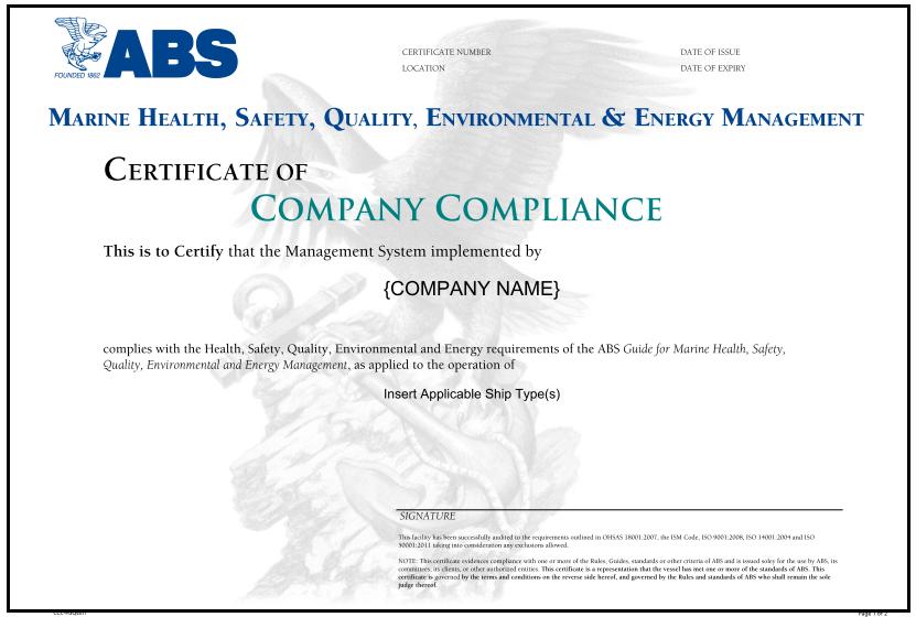 ABS EnMS Model The ABS Marine HSQE(En) Guide Upgraded to include new