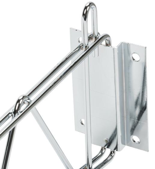 Each bracket is specifically constructed to work with Regency Space Solutions chrome wire shelving. Item # Width x Length (in.) Weight 460SB14X 14 x 2¾ 2.04 lbs. 460SB18X 18 x 2¾ 2.26 lbs.