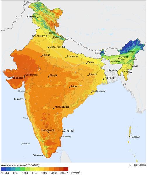 6. Appendices Appendix 1: Solar Resource Map of India: Figure 3: Solar resource map of