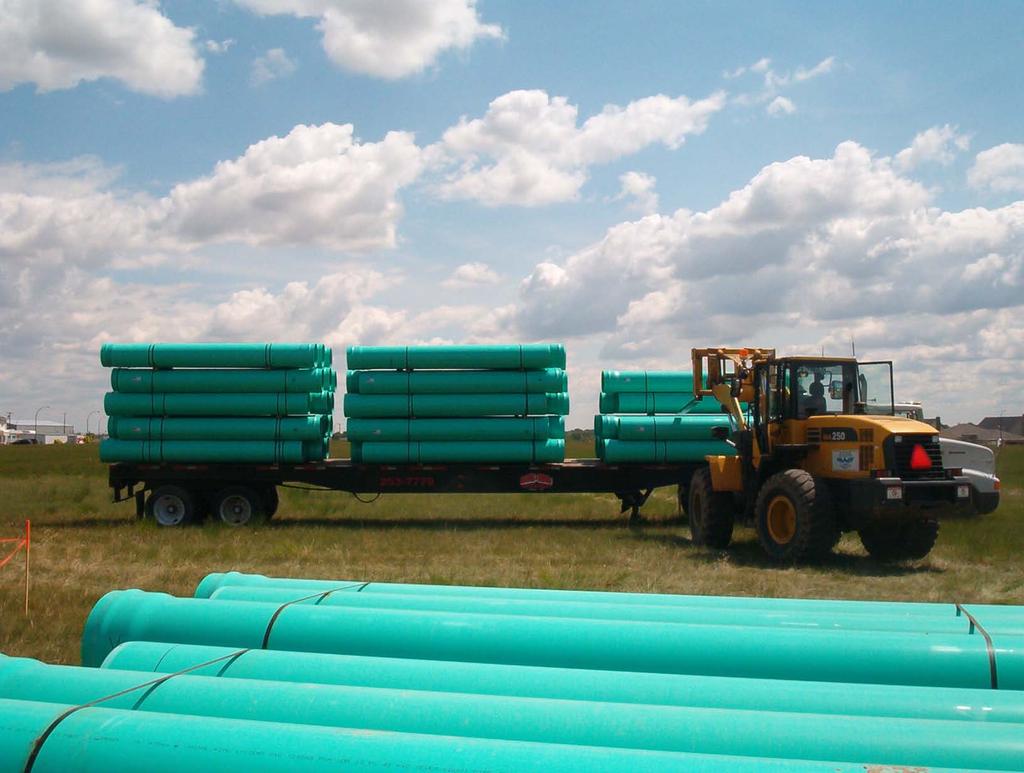 RECEIVING: UNLOADING AND HANDLING: When a load of pipe arrives at the job site, it is your responsibility to check it thoroughly. If possible, inspect each piece for damage.