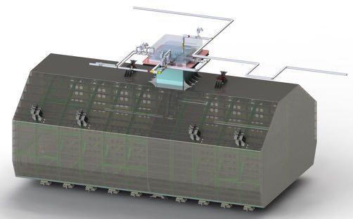Integrated LNG tank using standard ship tank construction method Tank support system using standardl ship tank construction methods Unique integration of an LNG tank into available space in the hull