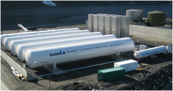 The LNG is stored in the tanks at a pressure of 0 to 4 barg and a temperature of -160 C to -138 C.