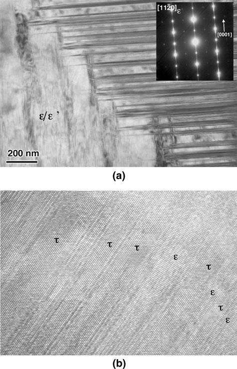Fig. 4 Examples of the plate-like or shear-mode s-product formed during in situ heating TEM experiments at temperatures between about 813 K (540 C) and 923 K (650 C).