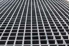 Molded grating is constructed in one piece from continuous fiberglass rovings and a wide range of premium polyesters or vinyl ester resins.
