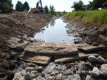 The sides of the channel would be stabilized and vegetated to prevent erosion during high-flow periods. Construction would occur along 2,700 feet of channel, from Towanda Avenue to Veterans Parkway.