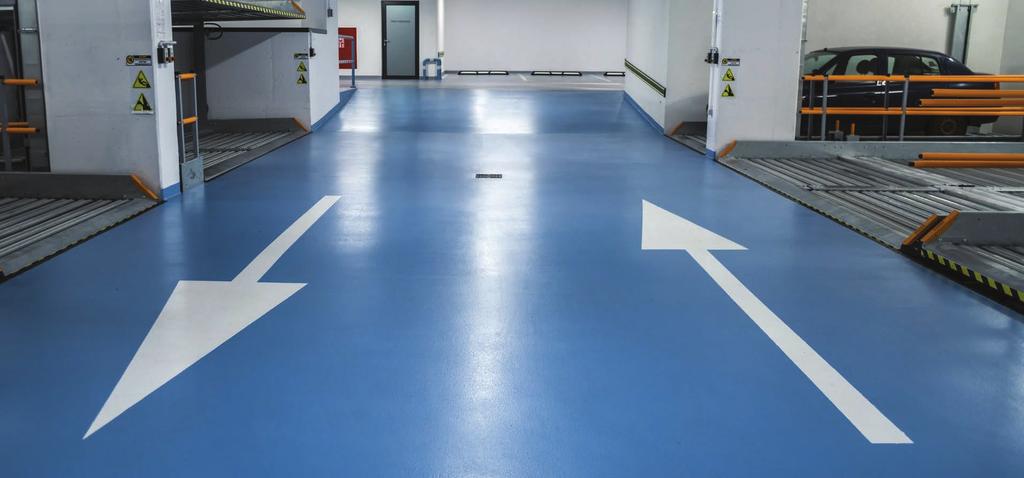 For technical rooms the designers decided to use Sikafloor -2540 W - a low-emission, water-soluble, colour coating based on epoxy resin.