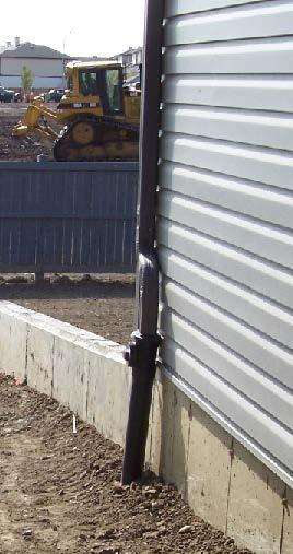 Sump pump is connected to foundation service Typical connections for downspouts to storm service Downspout