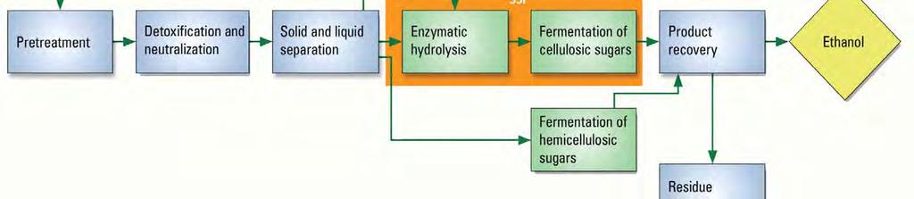 Steps in cellulosic ethanol