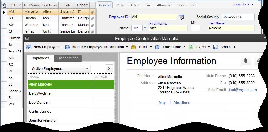 3. Switch between the programs, selecting the same employee in both screens and checking whether the data is same.