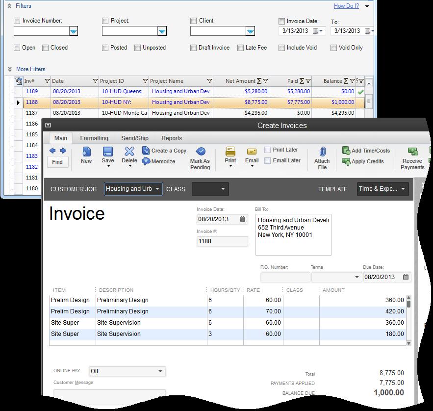 See BillQuick Help, BillQuickQuickBooks Integration for more about QuickBooks Sync Reports. 8. Checking Invoices Repeat the above process for invoices.