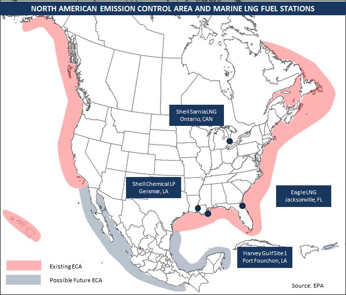 Exhibit Add II-4. North American Emission Control Areas And Marine LNG Fuel Stations Source: Trade press and EVA. Four Categories As noted above, there are four categories to the marine segment.