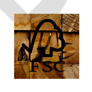 information such as environmental claims not relevant to FSC certification (d) Creating new colour variations (e) Changing the shape of the border or background (f) Tilting or rotating the designs in