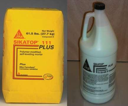 SikaTop 111 Plus Packaging: A Comp: 1 gal Jug of Dispersion. B Comp: 61.