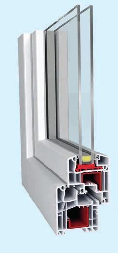 Ideal 4000 NEW 6 chamber system 85 mm depth Uw = 1,3 W/m²K glazing thickness up to 41 mm design glazing bead for inside double design variety in the