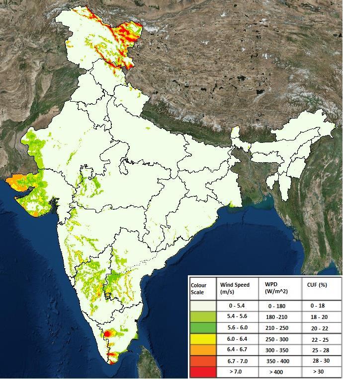 Wind Energy: State Focus Spread across the South, West and North regions of India.