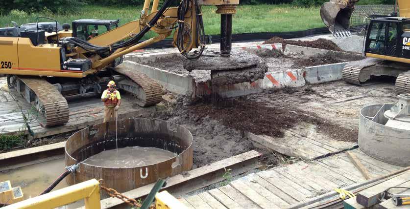 of large diameter reinforced concrete drilled shaft foundations Center Hill