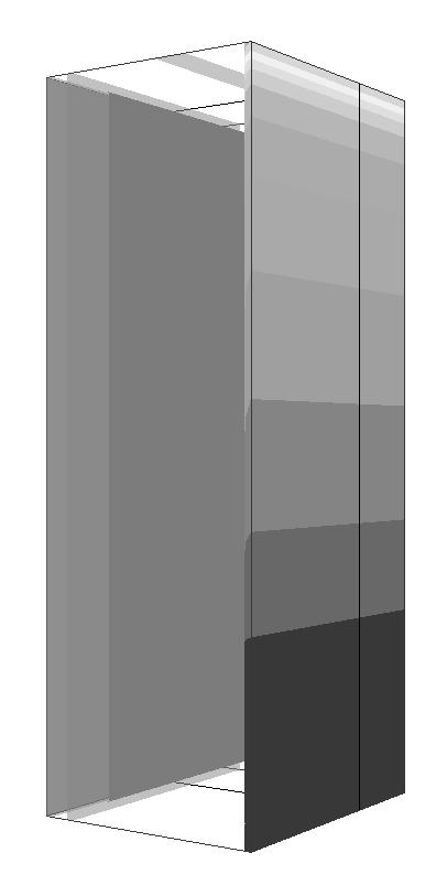 3D View of the Façade, Surface Temperatures of the Glass and Blinds Figure 30.