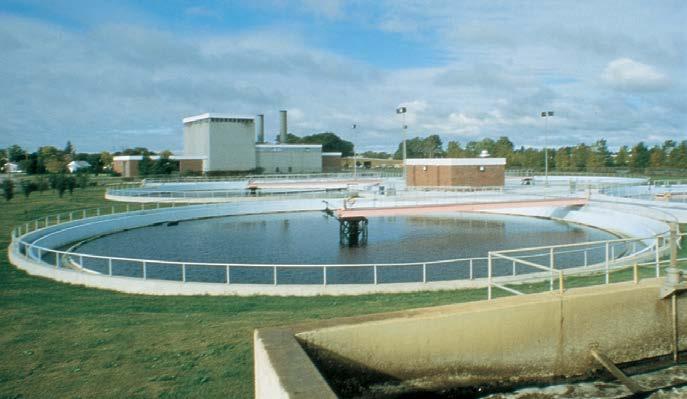 the influent raceway. In the Rim-Flo Clarifier, collected surface scum is prevented from entering the effluent channel by a scum baffle attached to the effluent launder.