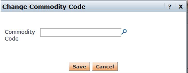 Changing the Commodity Code for Several Lines Check the box on the right to select all Select Change Commodity Code in the drop