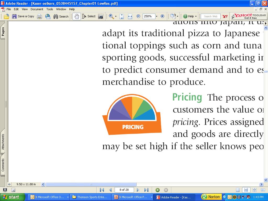 Pricing the process of establishing and communicating to