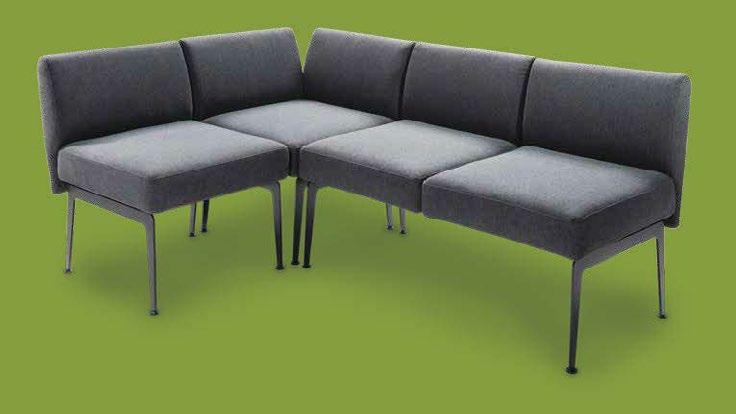 Munich Armless Chair (gray fabric) 22.