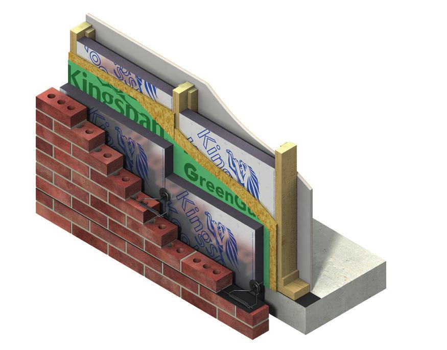 Kootherm K12 Brickwork Kootherm K12 trimmed to fit between studs Insuated drywa Kootherm K12 Buiding Wrap Drywa The Facings Kootherm K12 is faced on both sides with a ow emissivity composite foi,
