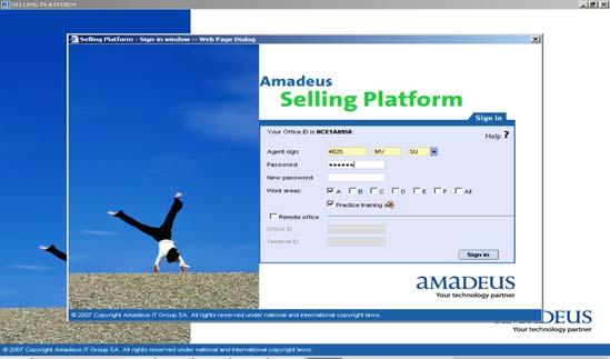 Log-in Log-in to your Amadeus Selling Platform by entering your user details and password.