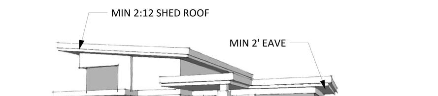 5. All roof vents, pipes, antennas, satellite dishes, and other roof penetrations and equipment (except chimneys) shall be located on the rear elevations or configured to have a minimum visual impact