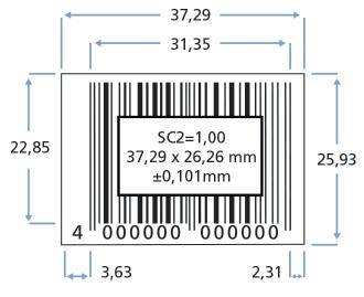 Size / dimensions Format barcodes in SC2 if possible, as this is the