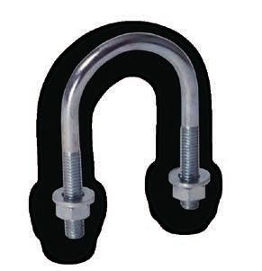 U-bolts are used to fix rigid cable conduits to flat surfaces.